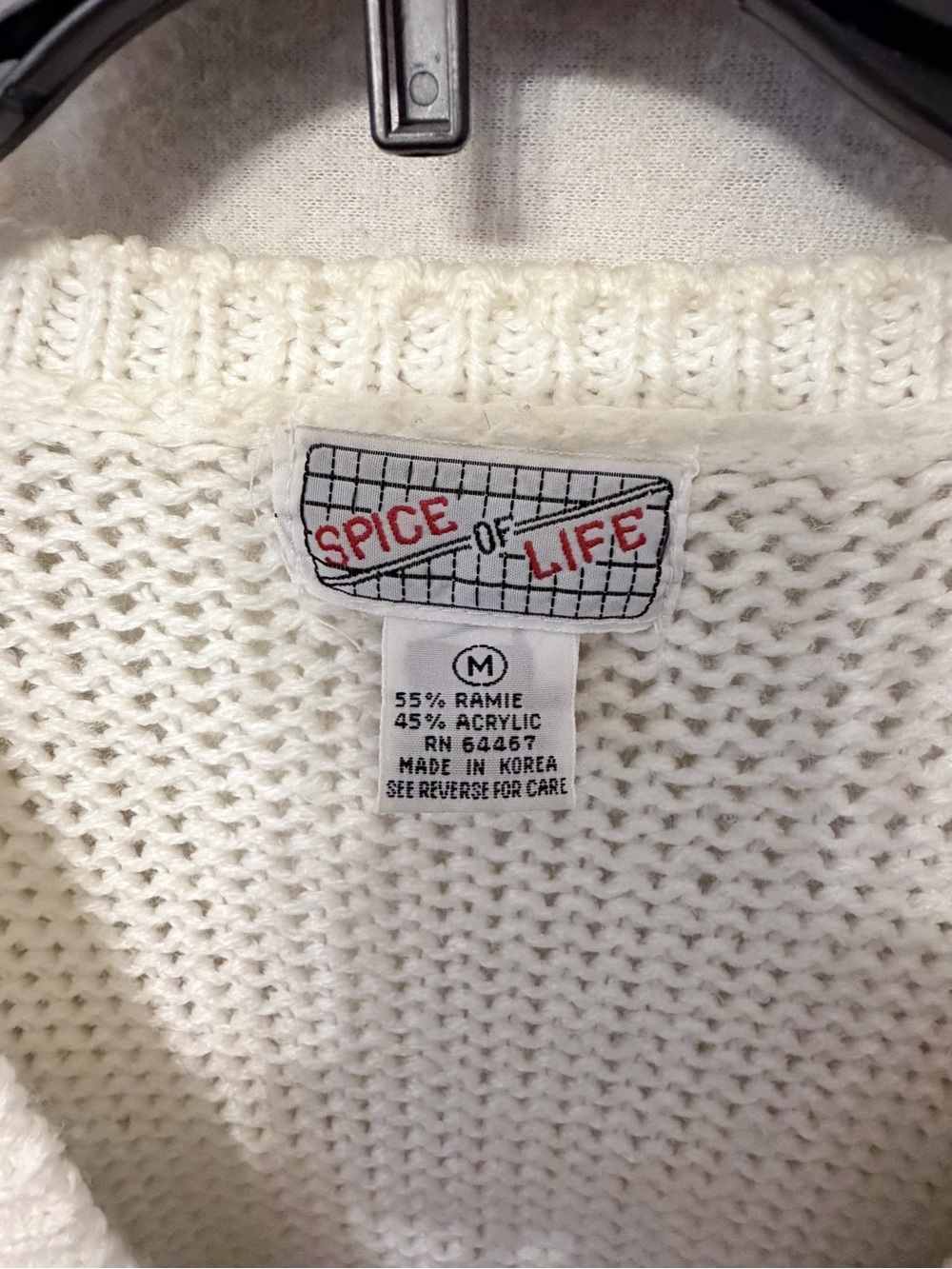 Vintage 80’s Cream Fringe Cardigan Sweater with Pastel Embroidery - Picture 3 of 5